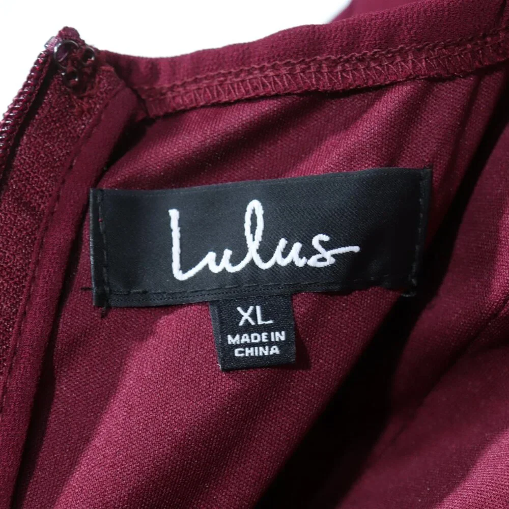 NWOT Lulus Air Of Romance Burgundy Maxi Dress Red Size X-Large - Picture 14 of 16